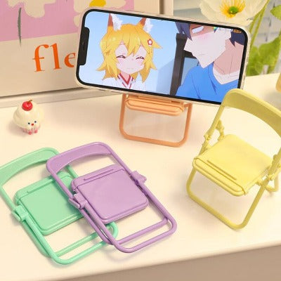 foldable mini chair phone carriers colourful