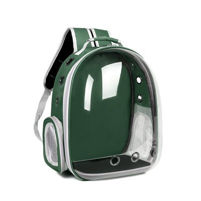 Green transparent bag for pets